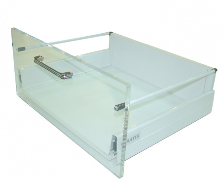 Выдвижной ящик RealBox H=135мм, L=450мм, серый, с рейлингами, комплект