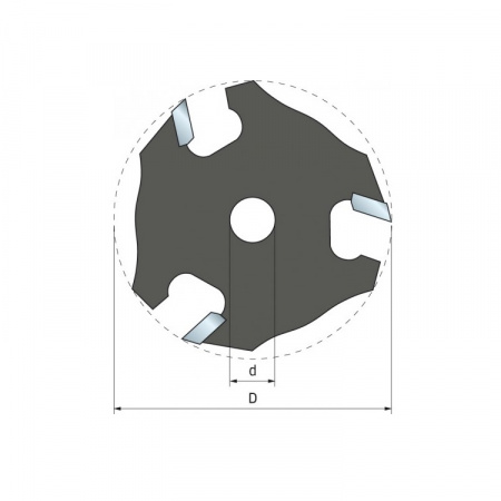 Фреза пазовая дисковая  толщиной 1.98 мм 56-10408 (D50.8  d7.97)
