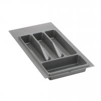 Лоток для столовых приборов в ящик 300-350 мм,  серый ПП