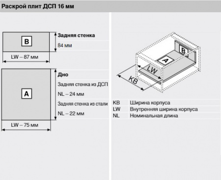 Комплект TANDEMBOX Antaro Tip-on BM, высота М (98.5), 450 мм, белый шелк
